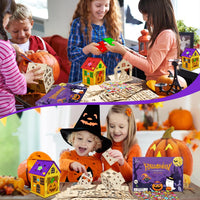 Fennoral 7 pack wooden 3D pumpkin house craft kit for kids Halloween decorating - view 12
