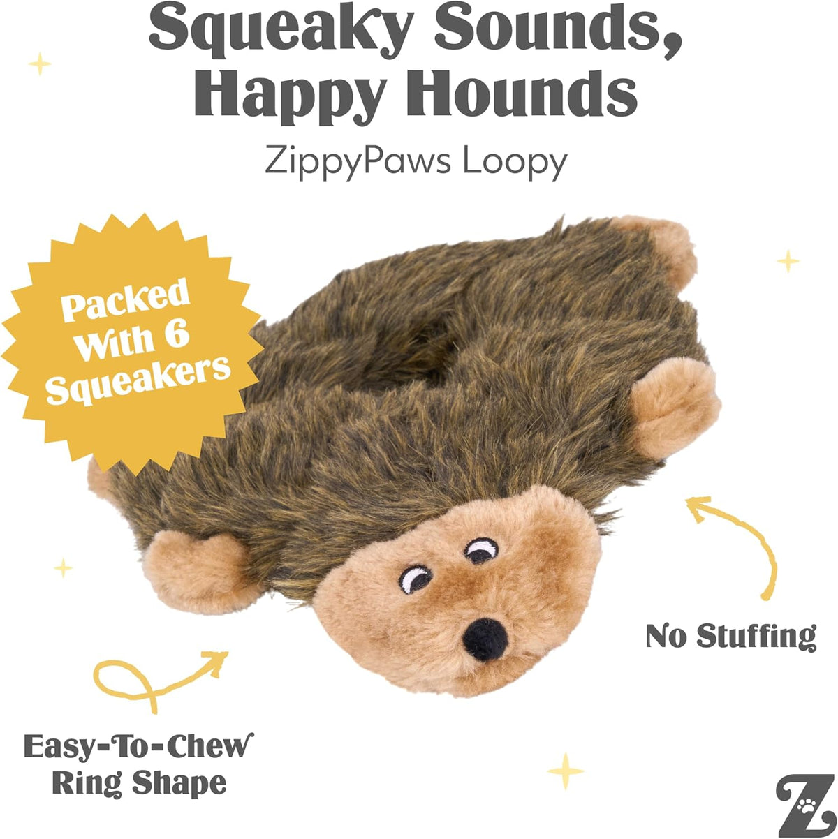 ZippyPaws Loopy No Stuffing Dog Toys to Keep Them Busy, 10" - Black / 10 x 8 x 1 in (Pack of 1) - image 3