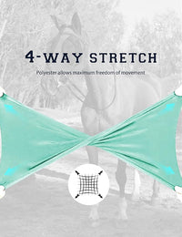 Horse Fly Mask with Ears, UV Protection for Horses, Elasticity with Big Mesh Eye Covers, Snug Fitting Comfortable Breathable Lightweight for Horses Gentle Mint Cob