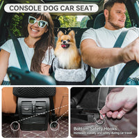 PETSFIT Cat Car Seat, Portable Console Dog Car Seat with Safe Protective Hooks, Luxury Pet Car Seat - Black / Small - image 2