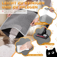Cat Litter Mat 24"x15", Double Layer Waterproof Litterbox Mat - 46x26 Inch / Gray - image 2