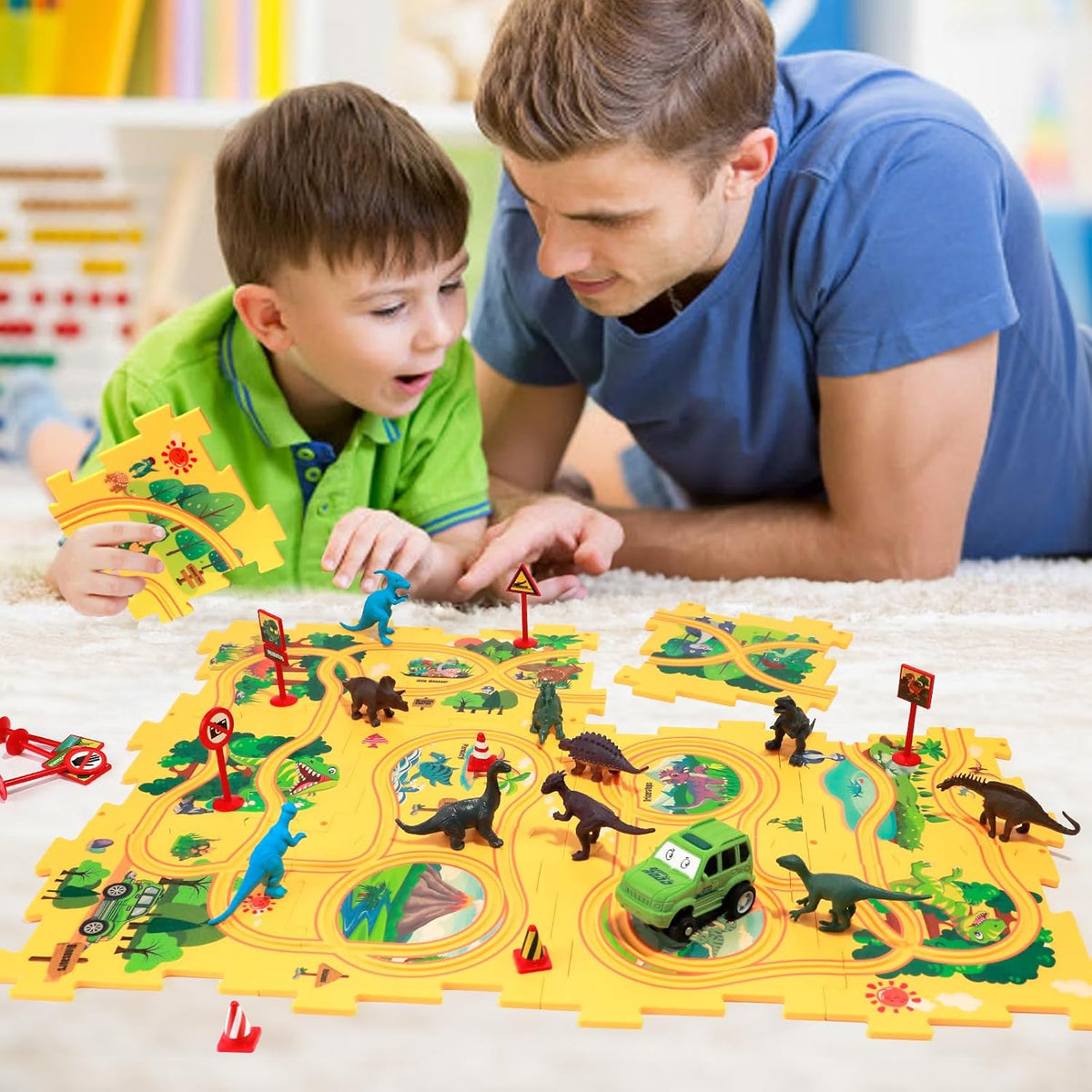 Plastic Floor Puzzles for Kids Ages 3-5 - Dino Figures - image 3