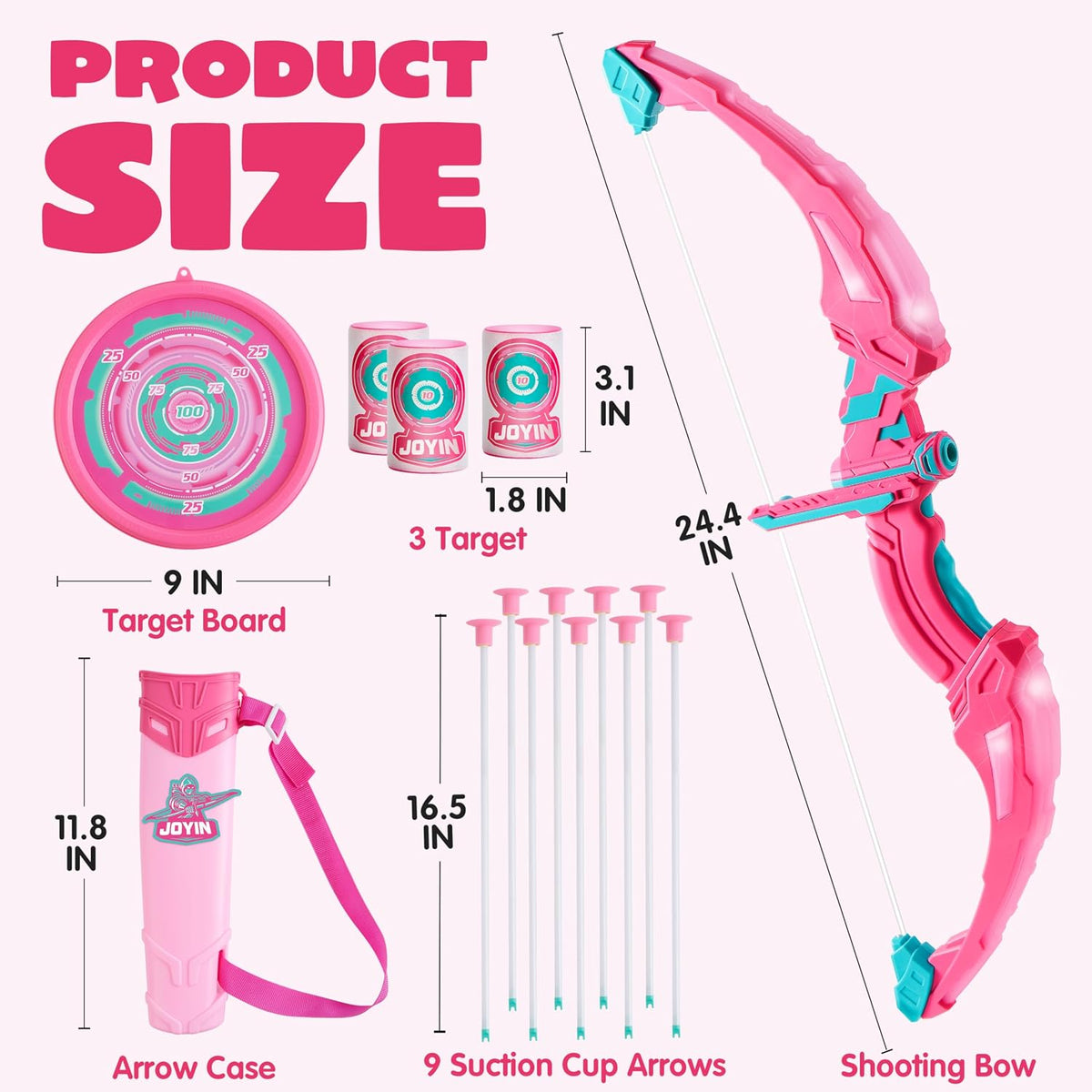 JOYIN Kids Bow and Arrow Set - Pink - image 3