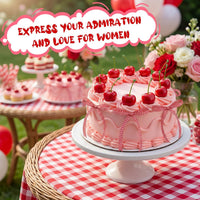 Chunful fake cherry cake toppers with red polyester bows - view 12