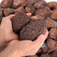Mr. Fireglass Lava Rock Granules, Large Red Volcanic Lava Rock for Fire Bowls, Fire Pits, Gas Log Sets, Indoor or Outdoor Fireplaces - 10 Pounds (2.75"-5")