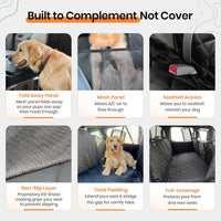 4Knines Back Seat Extender for Dogs Hard Bottom w/EZ Door Guard Grey - Camo / Regular - image 4