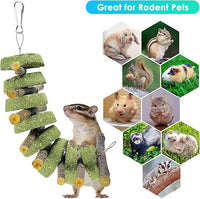 ERKOON Bunny Chew Toys, Rabbit Chew Toys for Teeth Grinding, Improve Dental Health, 100% Natural Apple Wood Timothy Grass Cake Treats for Rabbits Guinea Pigs Chinchillas Bunnies Hamsters (7 Pcs)