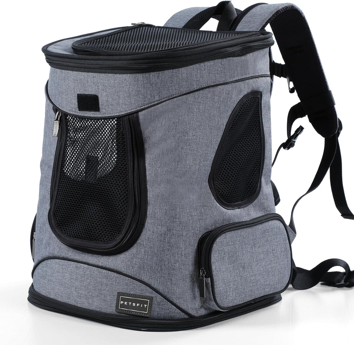 Petsfit Dog and Cat Backpack Carrier, Padded Waist Support - Gray
