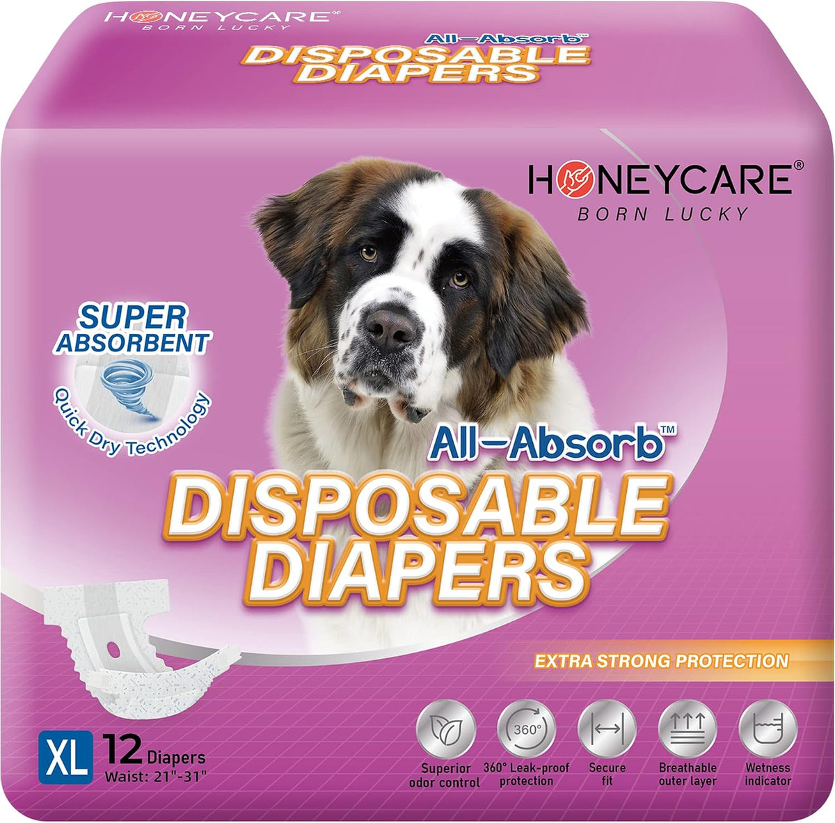 HONEY CARE All-Absorb Disposable Female Dog Diapers Small Size - X-LARGE