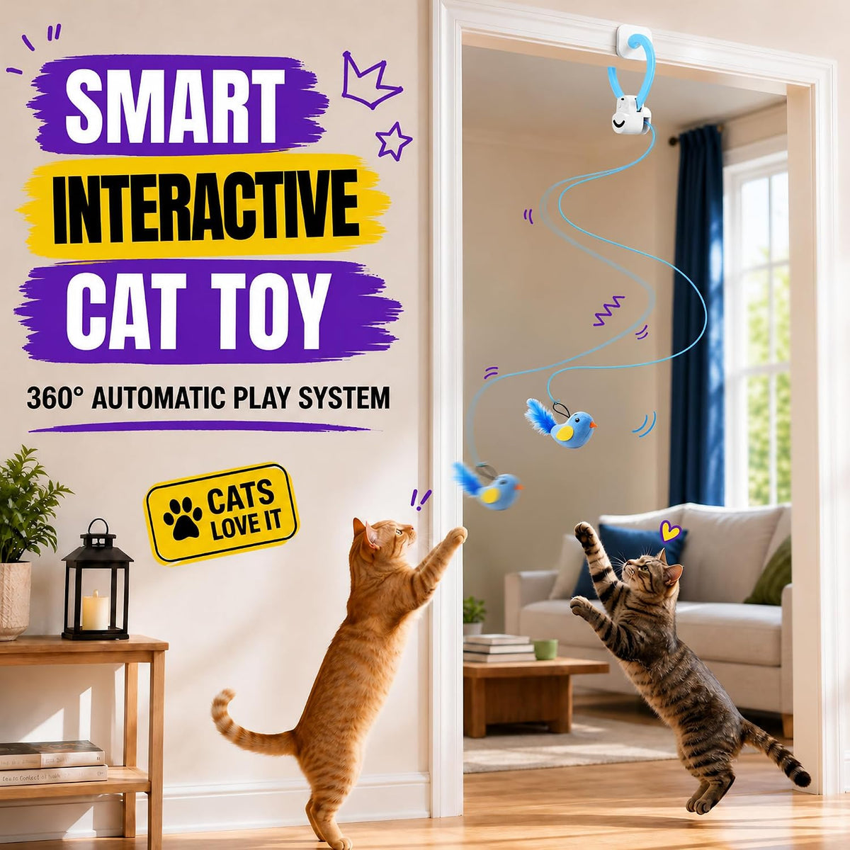 Interactive Cat Toys for Indoor Cats - Blue - image 2