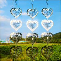 DJUAN Metal Bird Scare Discs Set-Highly Reflective Double-Sided Bird - Silver Heart