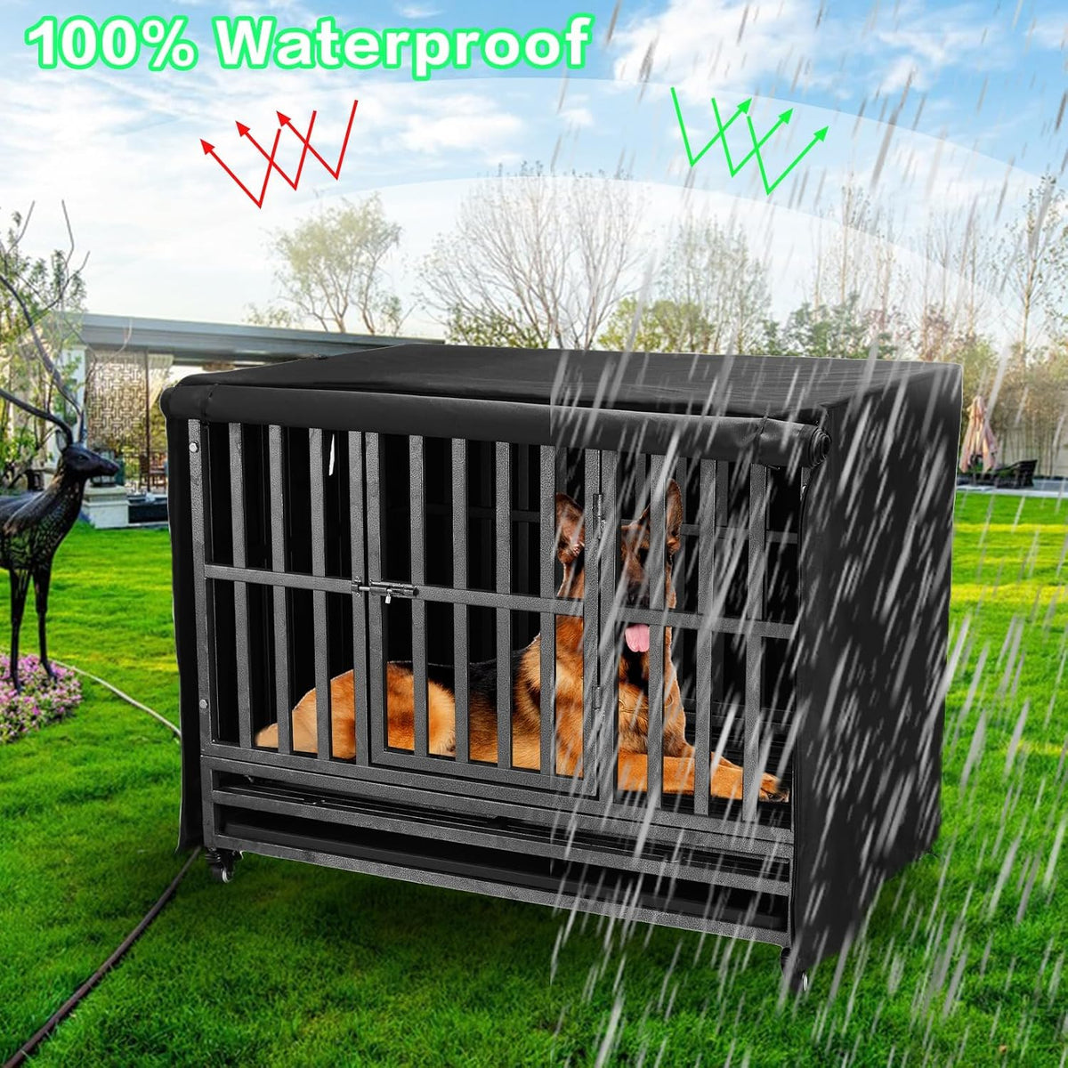 48 inch Heavy Duty Dog Crate Covers Durable 600D Polyester – Essentials for Dogs - Fit 38 inch Crate(38.19L x 26.38W x 28.35H inch) - image 4