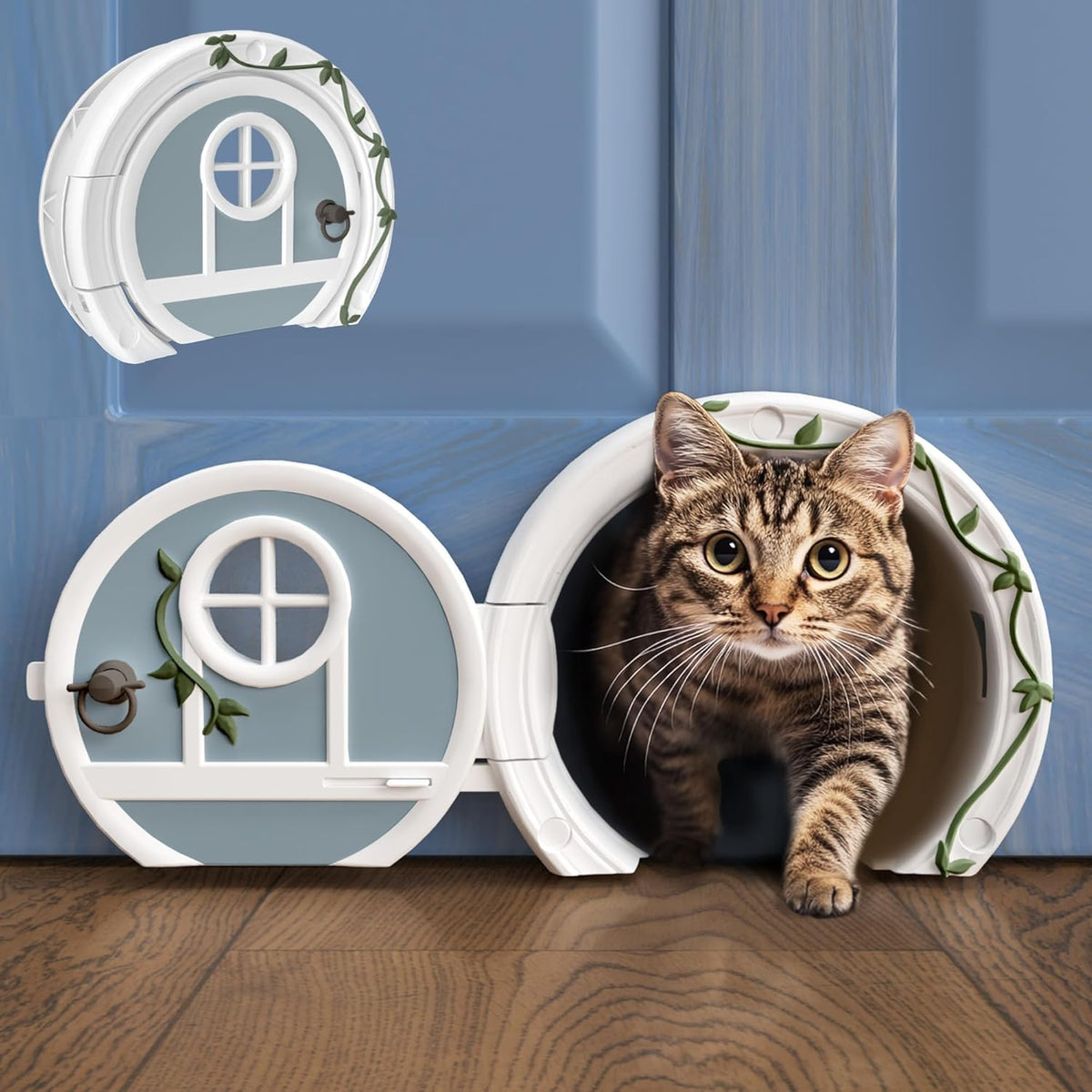 Gnome Door Cat Door for Interior Doors - Blue