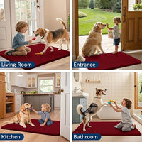 Smiry Dog Door Mat for Muddy Paws 30x20, Absorbs Moisture and Dirt Doormat, Non-Slip Washable Quick Dry Chenille Front Door Mat Indoor Entrance, Entryway Carpet for Inside Floor, Red