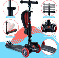 Hurtle 3-Wheeled Scooter for Kids, Wheel LED Lights - Black - image 3