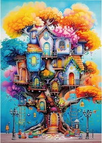 Blueforest Puzzles for Adults 500 Pieces - Fantastical Treehouse Escape / 27.5" x 19.7"