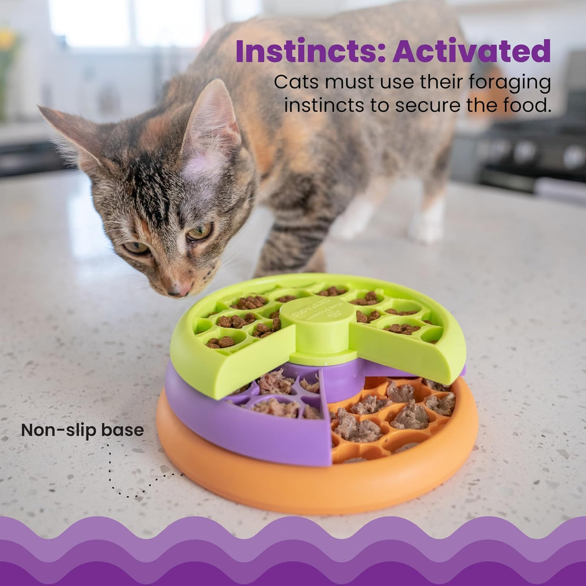 Catstages Slow Feeder Bowl & Treat Puzzle Cat Toy - Lickin' Layers - image 4