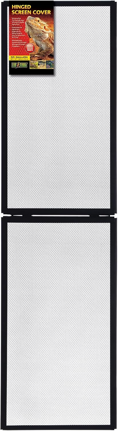 Exo Terra Hinged Terrarium Screen Cover, 60 Breeder/75 Gallon – Essentials for Reptiles And Amphibians - Medium
