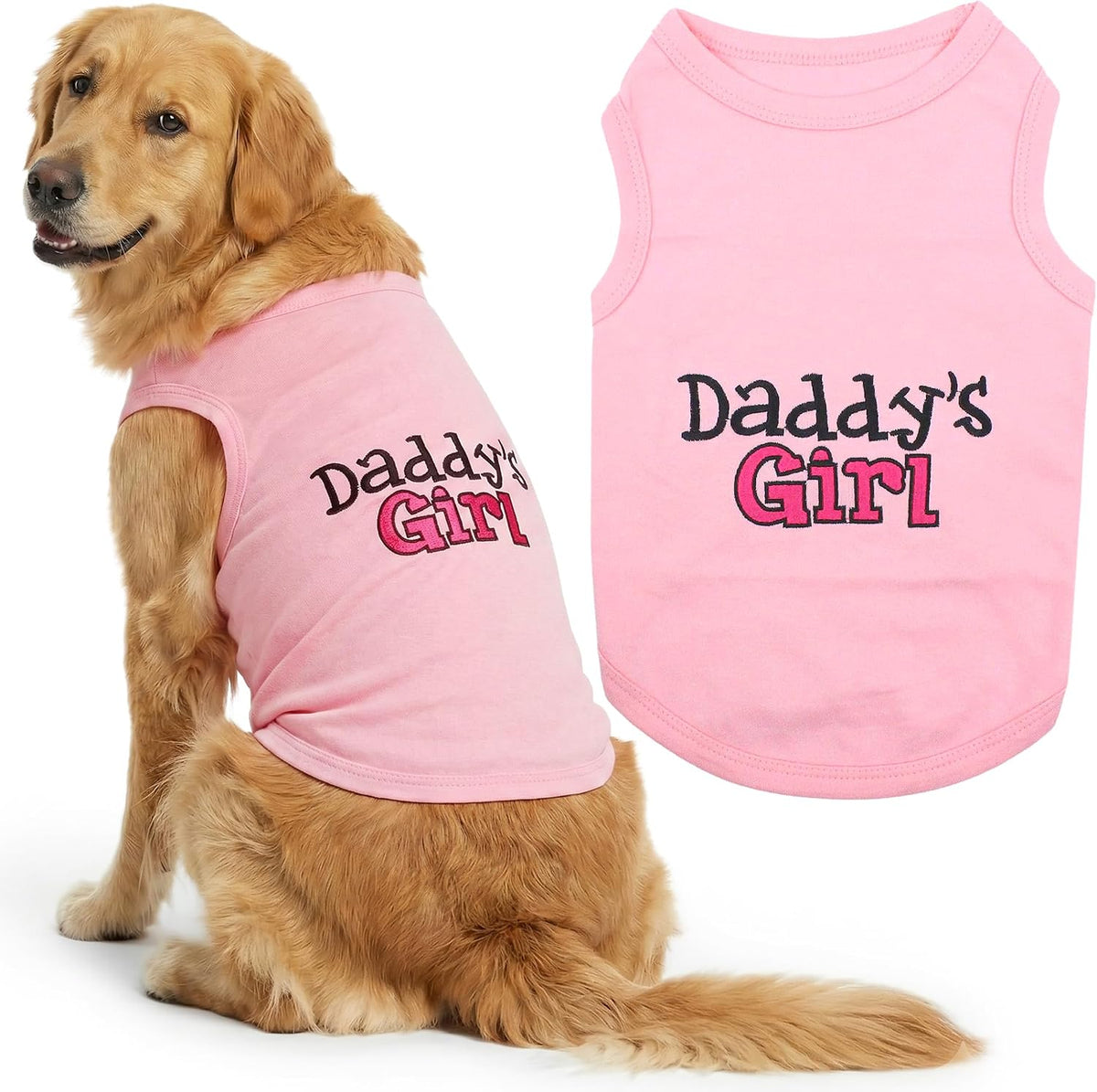 Parisian Pet Dog Shirt, 100% Cotton Shirts for Medium Dogs - Daddy's Girl / 4X-Large (65-110lbs)