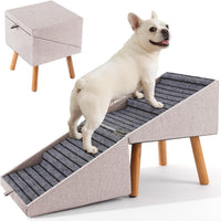 17" H Split Ottoman Dog Ramp for Couch - 17.13" H- Apricot