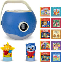 Kids Pink Book Projector, 5 Read Aloud Fairytale Stories - Daniel Tiger, Owl & Projector