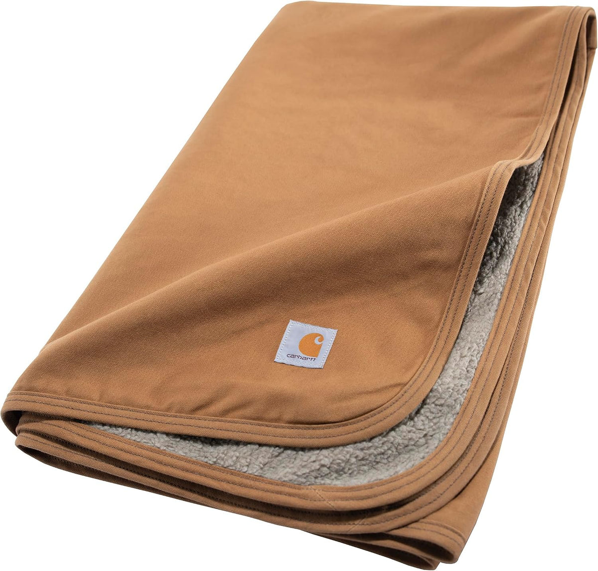 Carhartt Firm Duck Sherpa-Lined Dog Throw Carhartt Brown – Essentials for Dogs - One Size