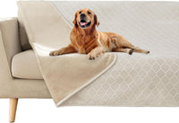 Waterproof Dog Blanket, Soft Reversible Throw for Couch & Bed Protection – Essentials for Dogs - Cream+beige / 40x60 Inch (Pack of 1)