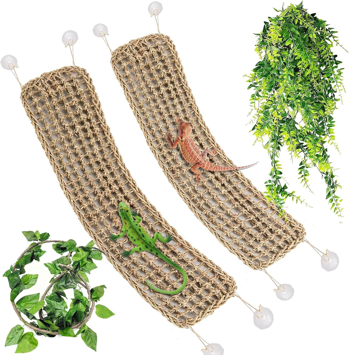 2 Pack Large Bearded Dragon Hammock - 2-Pack Set 30"x7" Large