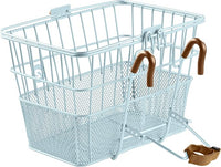 Retrospec Apollo Detachable Front Bike Basket Steel Half-Mesh with Integrated Detachable Hooks and Built-In Handle, Easy Assembly and Portability for Bicycles