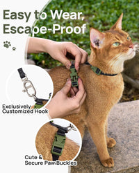 Adjustable Cat Harness and Leash Set Escape Proof – Essentials for Cats - Black, Adjustable - image 2