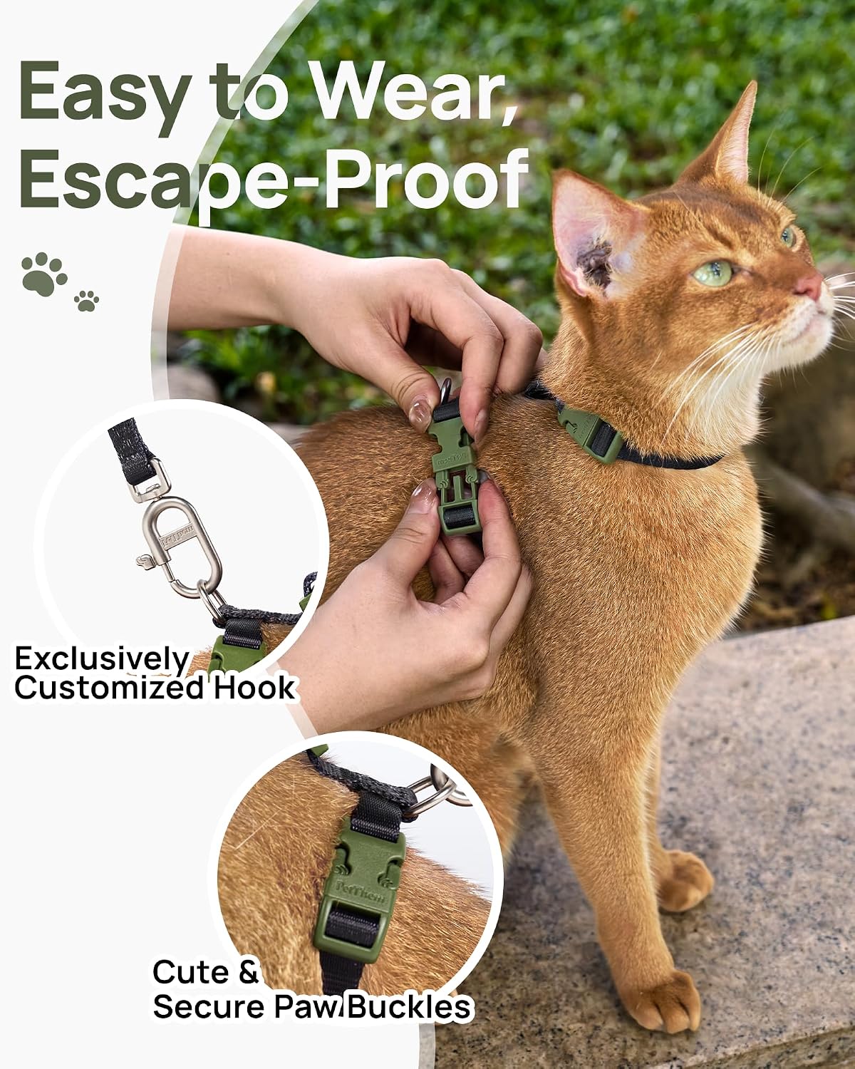 Adjustable Cat Harness and Leash Set Escape Proof – Essentials for Cats - Black, Adjustable - image 2