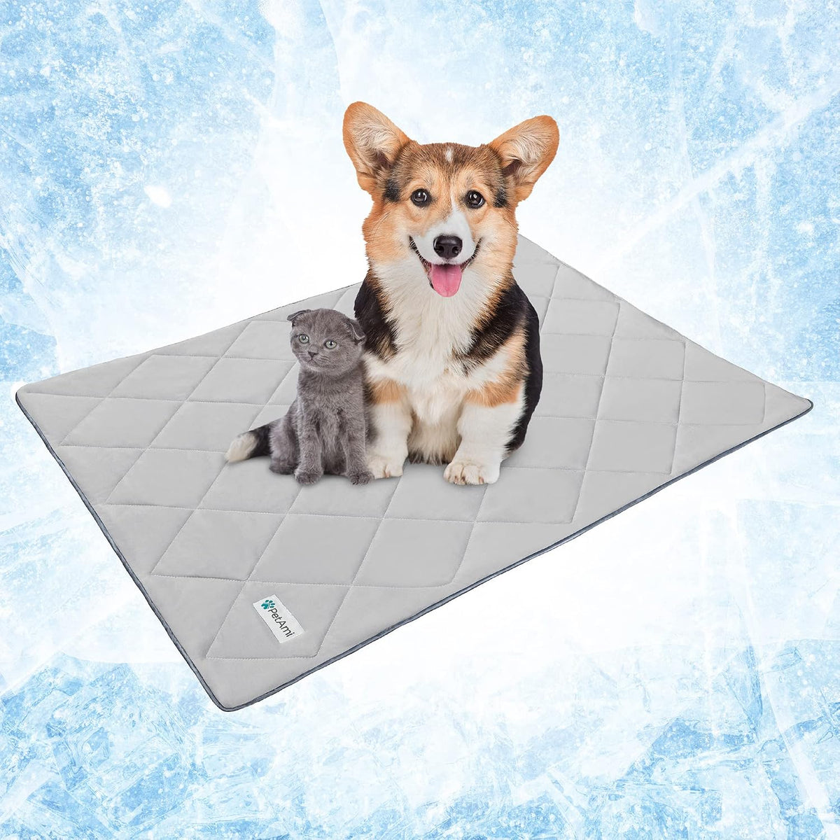 PetAmi Cooling Dog Blanket Lightweight for Small Pet Cat, 24x32 - Light Grey / Medium (29x40) - image 4