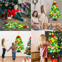 Felt Christmas Tree for Toddlers with Snowflake Light + 32 Ornament - A-Warm Light - image 4