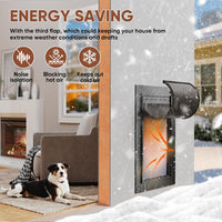 Large Dog Door for Wall, 3-Flap Insulated, All Aluminum, Black – Essentials for Dogs - Extra Large - image 4
