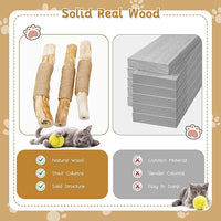Wooden Cat Tree, Modern Cat Tree Tower with Jumping Platforms, Baskets, Cat Condo, 40" Cat Scratching Posts for Indoor Cats Kitten