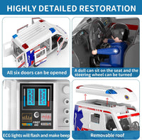 Temi ambulance toy with opening doors, action figures and stretcher accessories - view 3