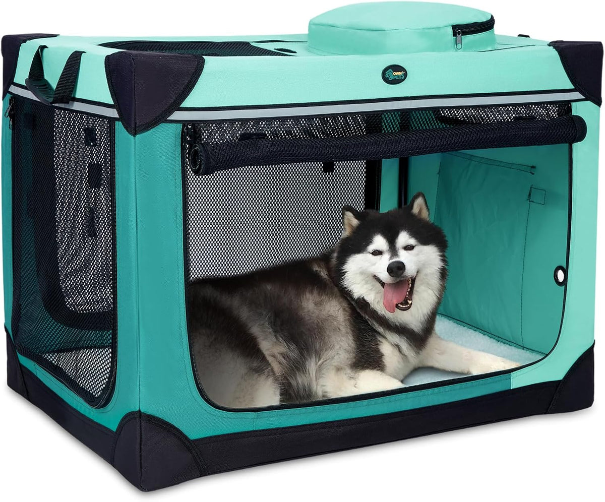 Ownpets Collapsible Dog Crate - Green / 42.0"L x 31.0"W x 31.0"H
