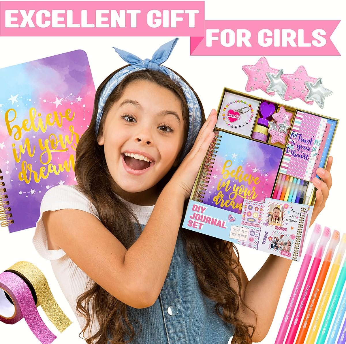 Nollh DlY Journal Kit for Girls Scrapbook Gifts for 8-12 Year Old Girl – Fun for Kids & Family - image 2