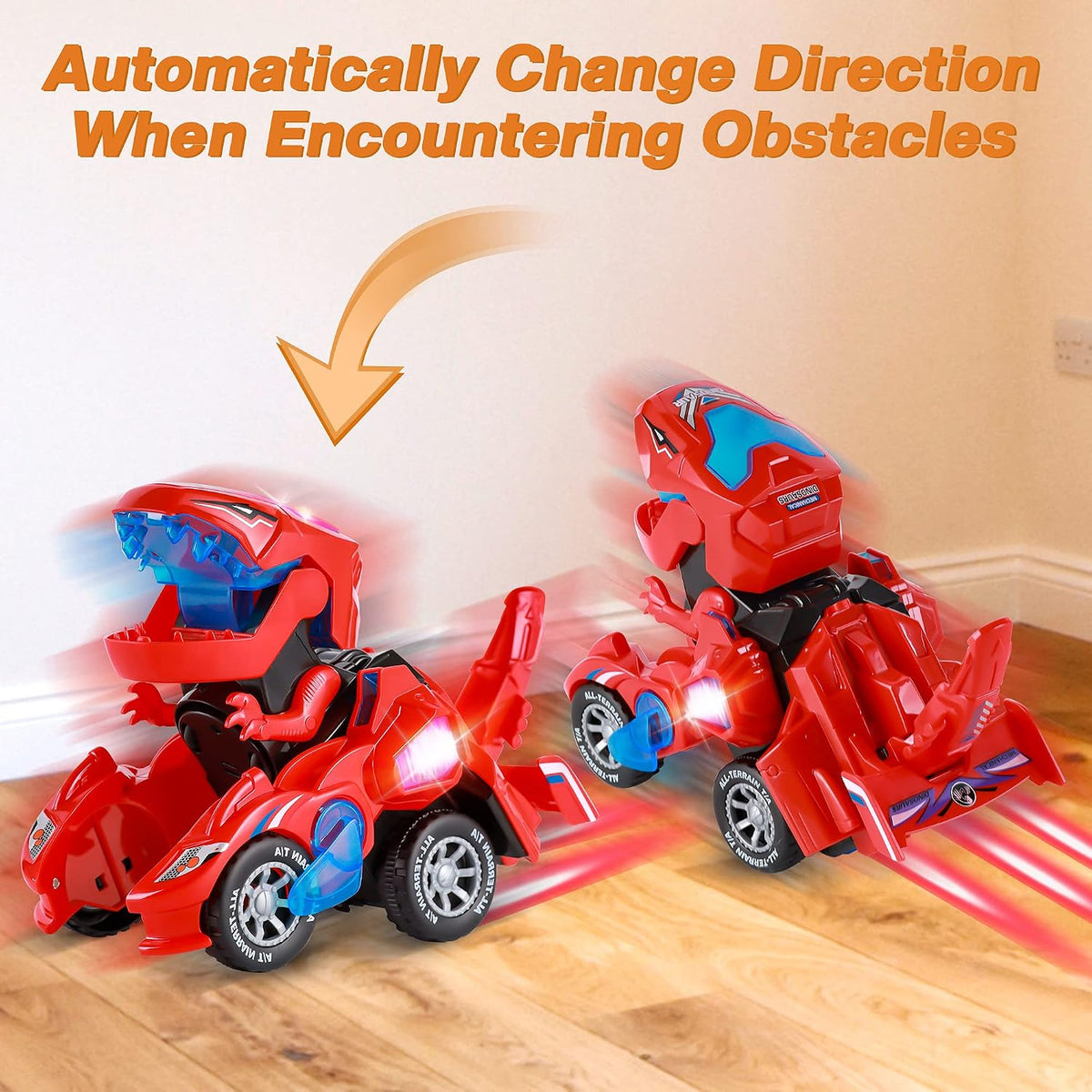 Transforming Dinosaur Car Toy for Kids 3-5 - Red-2 - image 2