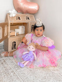 Soft Baby Doll Toys (12''), My First Baby Rag Doll for 1 Year-Old Girl Birthday Gift, Leya Doll Christmas Plush Toys Gift for Toddler Kids Infants -FloraBelle(Purple)