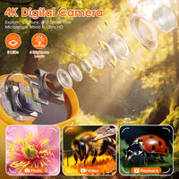 4K 1000X Handheld Digital Microscope for kids 2.0" IPS Screen – Fun for Kids & Family - Yellow - image 3