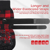 Anti Slip Dog Socks to Prevent Licking Paws - Large (4 Count) / Black and Red - image 3