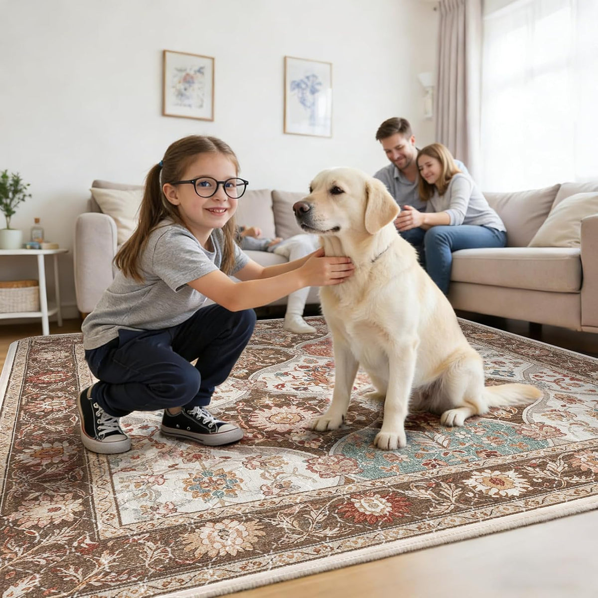 Washable Pee Pads for Dogs 72"x72" Reusable Dog Pads Extra Large - Brown / 48x48 Inch (Pack of 2) - image 2