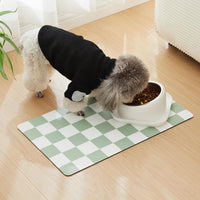 Checkered Dog Feeding Mat - 24"L x 16"W / Sage - image 3