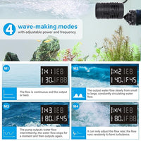 hygger Aquarium Wavemaker Pump with LED Controller: Ultra-quiet Submersible Power Head with Magnetic Base-Circulation water Pump for Freshwater Saltwater Tank