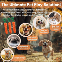 3PCS Orange Woven Pet Chew Set, Puppy Teething Chews, Dog Chew Treats, Cat Teething Playset, Safe Braided Chews for Pets, Durable & Interactive
