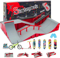 BCY hohipi 9 in 1 finger skateboard park kit with ramps, fingerboards, finger bike and scooter