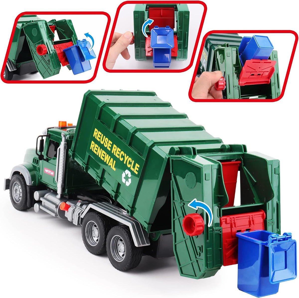 Dwi Dowellin Kid Trucks Toys for Boys Age 3-5 - garbage tuck - image 2