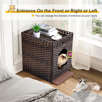 Snughome Cat Litter Box Enclosure Furniture Hidden with Cat Litter Mat - Brown / 20.87"L x 16.93"W x 22.44"H - image 3