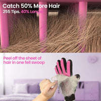 Pet Hair Removal Glove with 255 Silicone Tips for Dogs & Cats - Pink - image 3